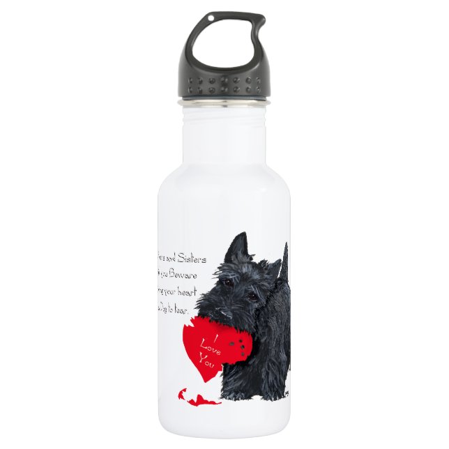 Botella De Agua Valentín del Terrier Escocés (Anverso)