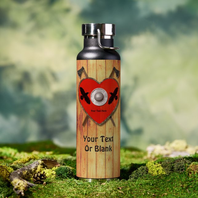 Botella De Agua Valentín Vikingo - Cuervo (Al aire libre (girado))