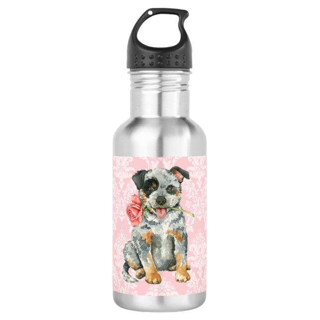 Botella De Agua Valentine Rosa ACD (Anverso)