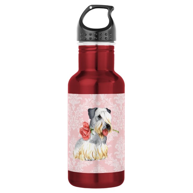 Botella De Agua Valentine Rosa Cesky Terrier (Anverso)