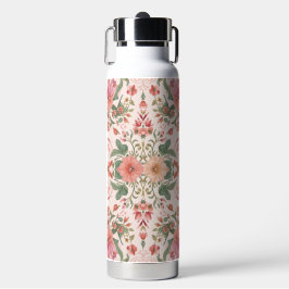 Botella De Agua Valentine's Day, Lovely Pink Flowers Pattern 