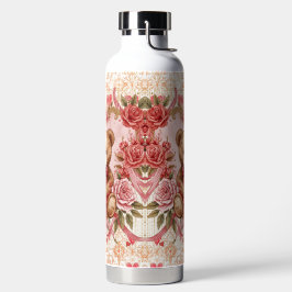 Botella De Agua Valentine's ,Teddy Bear,Pink Love Heart and Flower