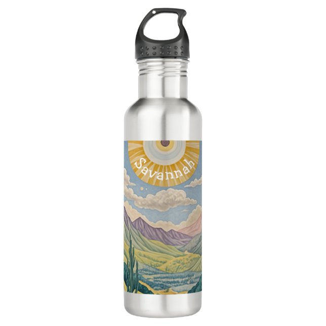 Botella De Agua Valle Tranquilo: Paisaje Pastel (Anverso)