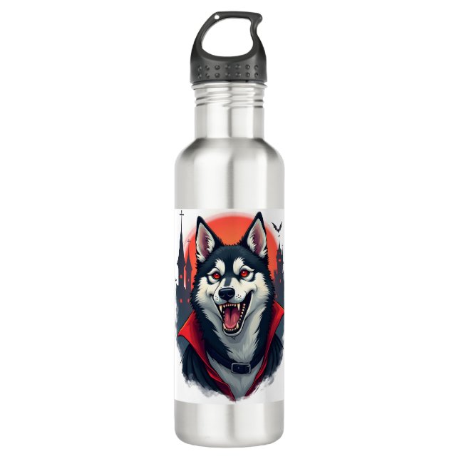 Botella De Agua Vampire Husky Bite (Anverso)