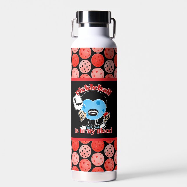 Botella De Agua Vampiro de Halloween - La pelota de pellebol está  (Delantero)