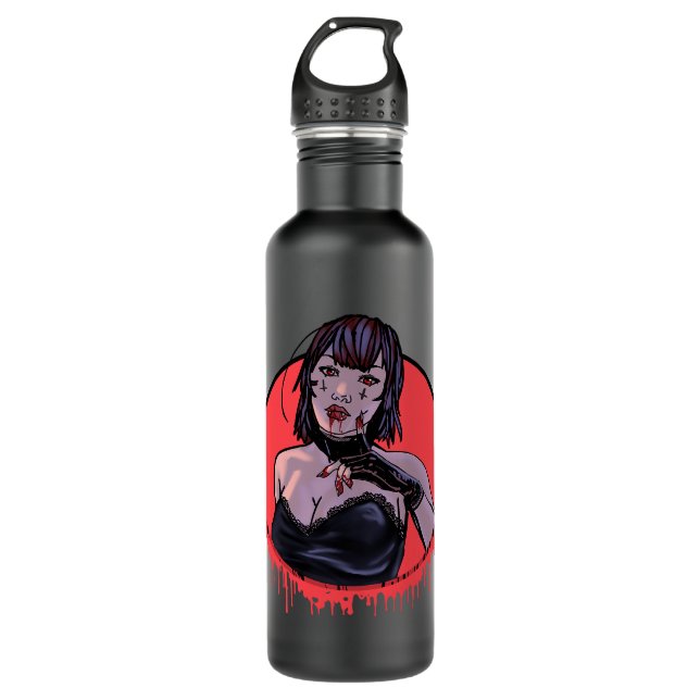 Botella De Agua Vampiros mujeres Vampire Híbrido Lover Pastel Goth (Anverso)