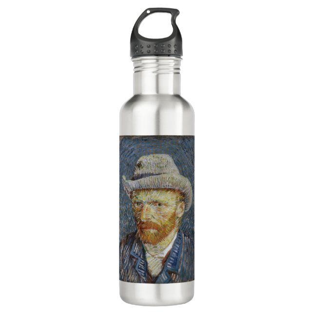Botella De Agua Van Gogh Autoretrato Gray Felt Gorra Pintura (Anverso)