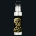 Botella De Agua van gogh Skull<br><div class="desc">"van gogh Skull ",  "skeleton cigarrillo fumando",  calavera,  "van gogh",  "van gough",  "Día de los muertos",  "dia de los muertos",  cráneo,  esqueleto,  "skeleton quemando cigarrillos"</div>
