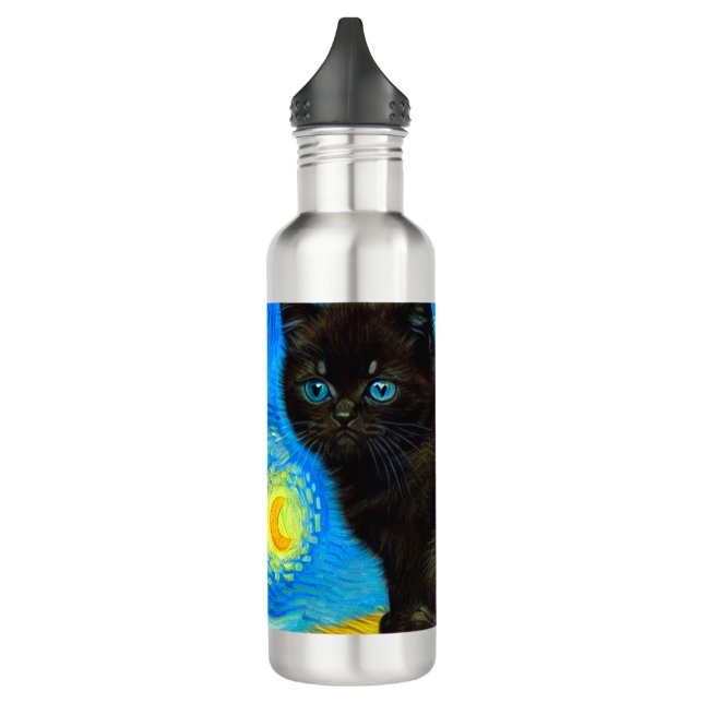 Botella De Agua Van Gogh Style Starry Night Cat (Izquierda)