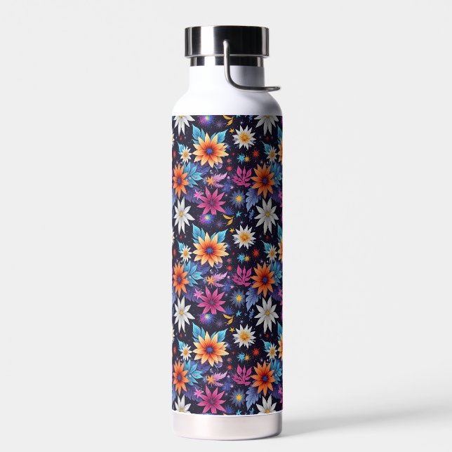 Botella De Agua Varias Flores en Tonos Patrón-24192 (Izquierdo)