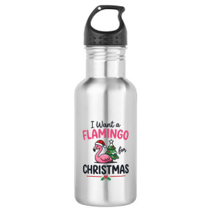Botella De Agua Vector de cita de Navidad de flamenco