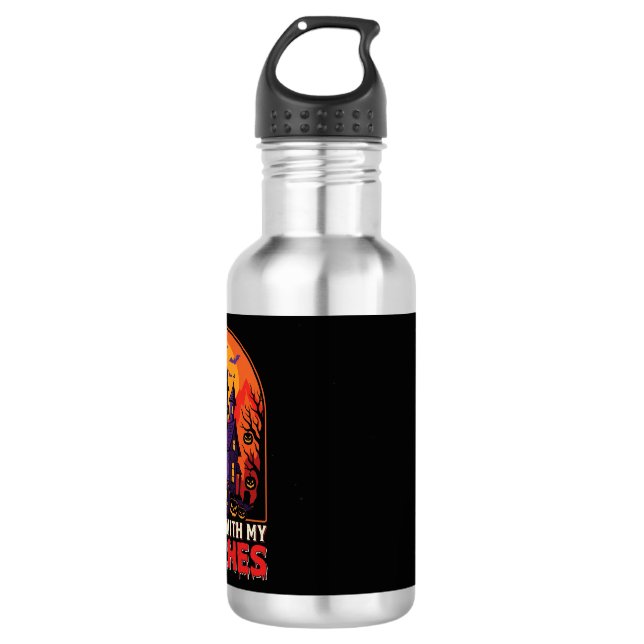 Botella De Agua Vector de luna de calabaza monstruo de laboratorio (Anverso)