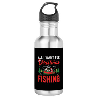 Botella De Agua Vector de Santa de pesca de Navidad