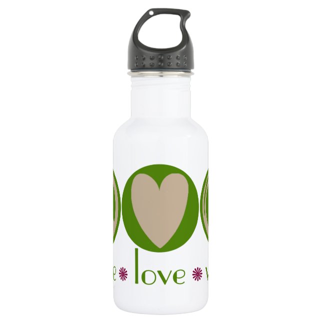 Botella De Agua Vegano del amor de la paz (Anverso)