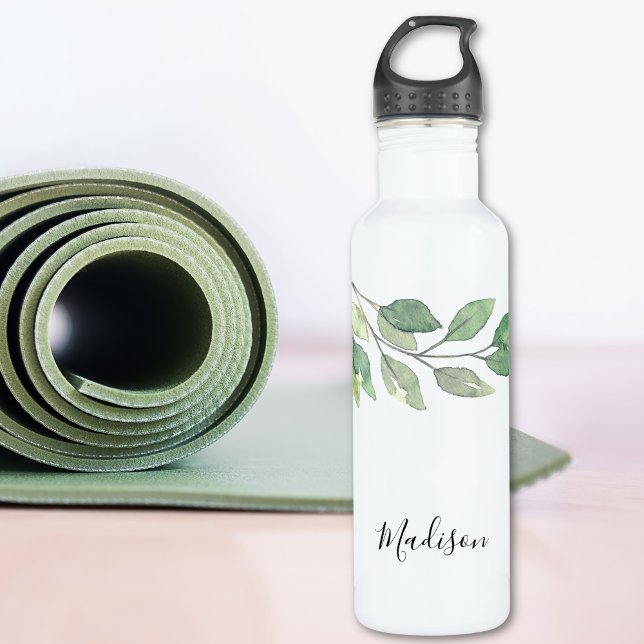 Botella De Agua Vegetación de acuarela personalizada (Subido por el creador)