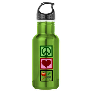 Botella De Agua Vegetariano del amor de la paz