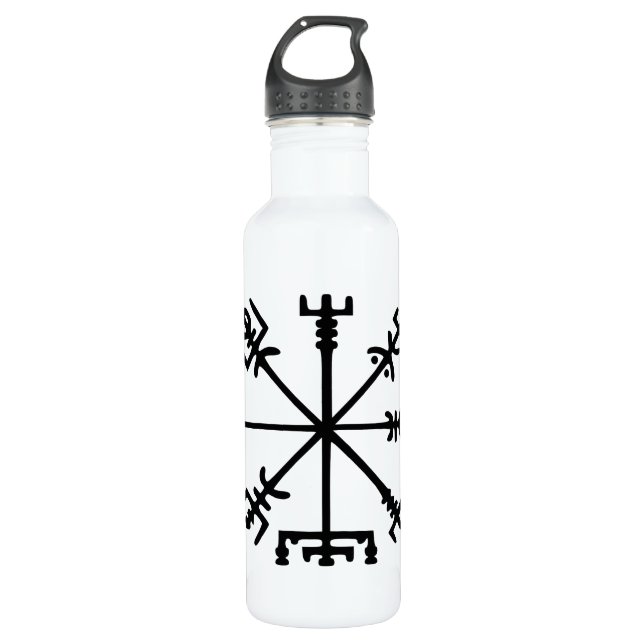 Botella De Agua Vegvísir (compás de Viking) (Anverso)