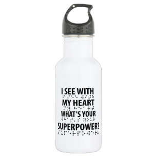 Botella De Agua Veo Con Mi Corazón - Ceguera Braille