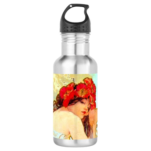 Botella De Agua Verano de Art Nouveau de Alphonse Mucha (Anverso)