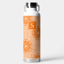 Verano Elegante Cítrico Naranja sobre Llave Griega