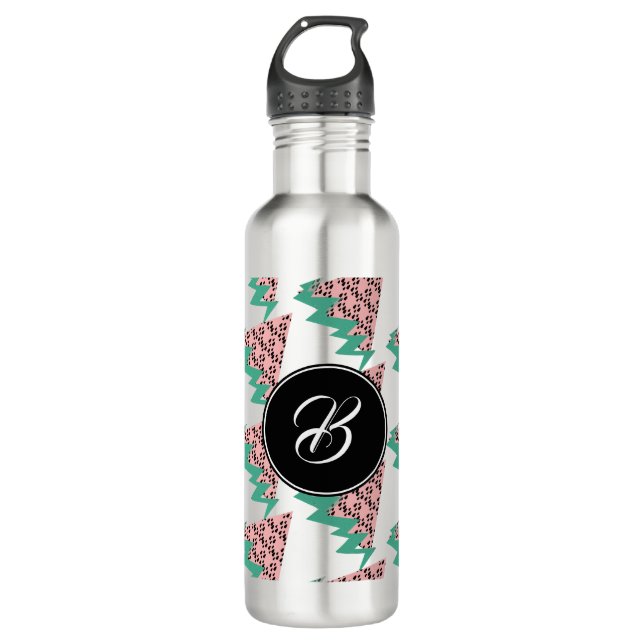 Botella De Agua Verano tropical con patrón geométrico de sandía (Anverso)