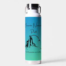 Botella de agua verde azul del Parque Nacional Yos