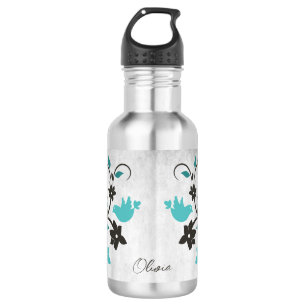 Botella De Agua Verde azulados Aves Aves Amantes Aves Personalizad