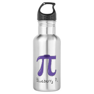 Botella de agua verde Blueberry Pi Cute Math Pi Da