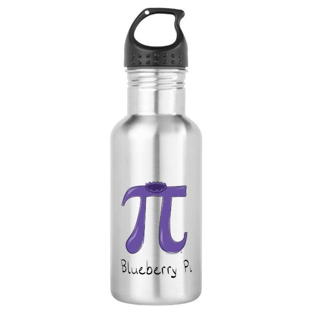 Botella de agua verde Blueberry Pi Cute Math Pi Da (Anverso)