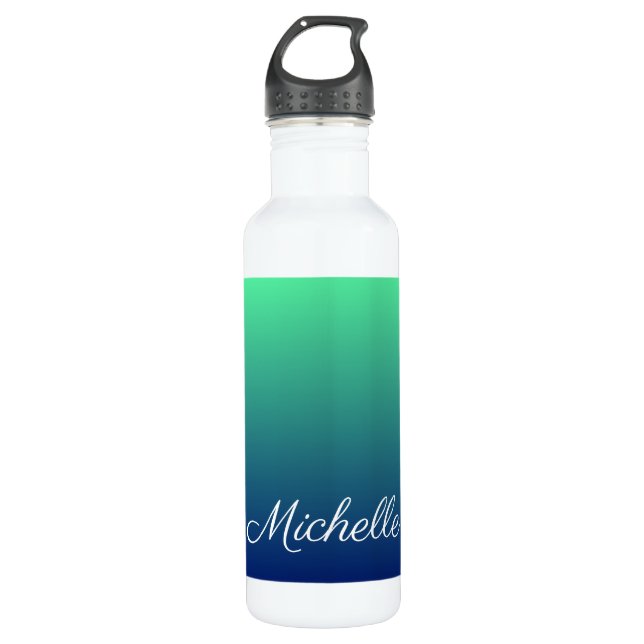 Botella De Agua Verde y azul personalizados sombríos (Anverso)