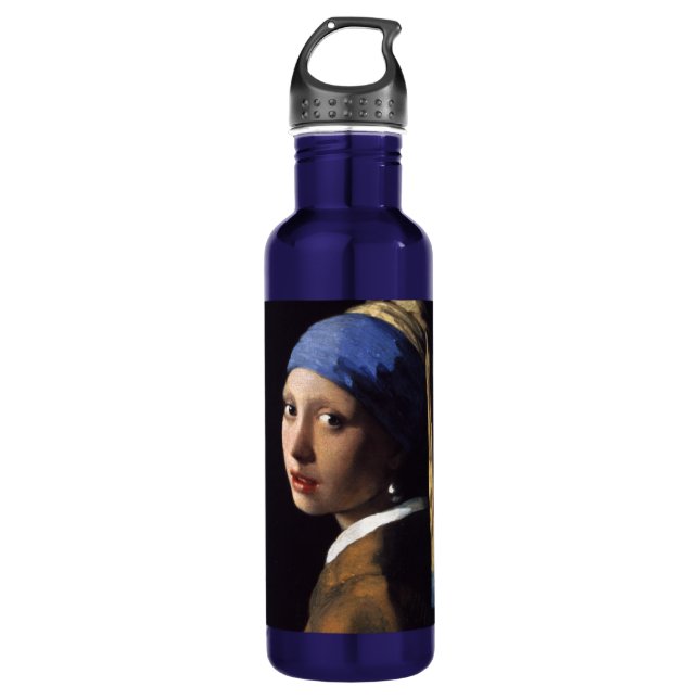 Botella De Agua Vermeer Chica Pearl Earring Masterpiece Pintura (Anverso)