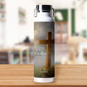 Botella De Agua Verso bibliográfico de madera personalizado