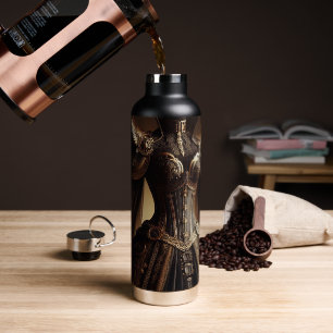 Botella De Agua Vestíbulo de Emperatriz Negro y Oro de Steampunk V