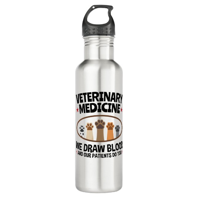 Botella De Agua Vet Tech Veterinaria Funny Dibuja Cita De Sangre (Anverso)