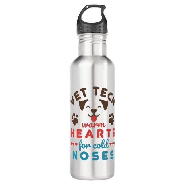 Botella De Agua Vet Tech Warm Hearts for Cold Noses (Anverso)