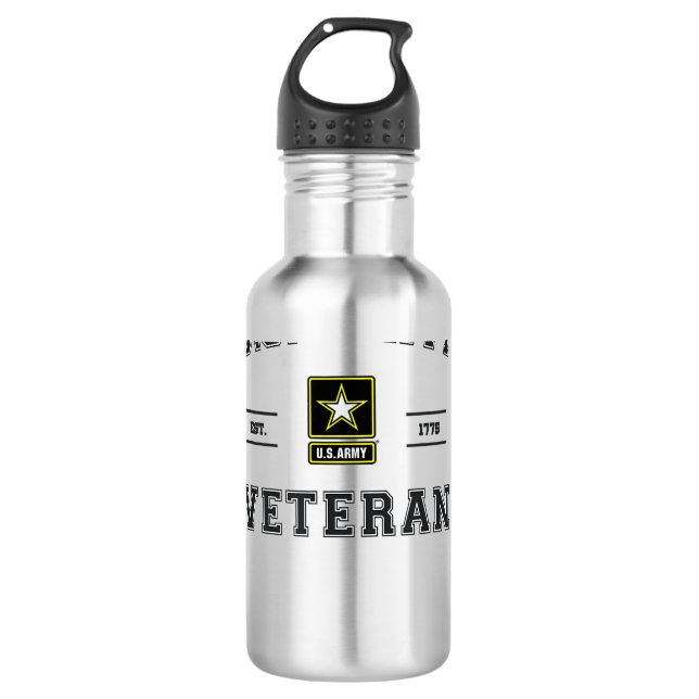 BOTELLA DE AGUA VETERANO DEL EJÉRCITO DE EE.UU. (Anverso)