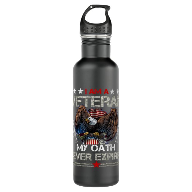 Botella De Agua Veterano Del EJÉRCITO Estadounidense Para La Idea  (Anverso)