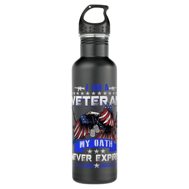 Botella De Agua Veterano Del EJÉRCITO Estadounidense Para La Idea  (Anverso)