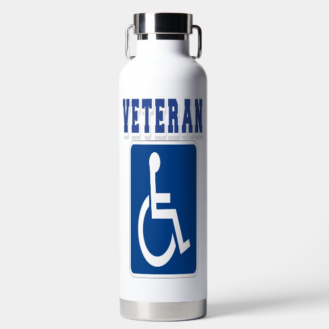 Botella De Agua Veterano discapacitado (Delantero)