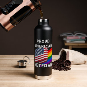 Botella De Agua Veteranos LGTB - Bandera Americana