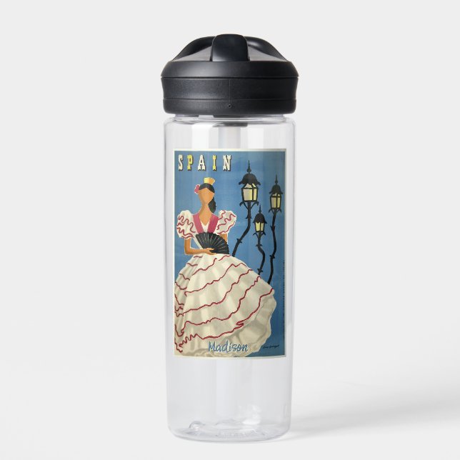 Botella De Agua Viaje España Viaje nombre personalizado (Delante)