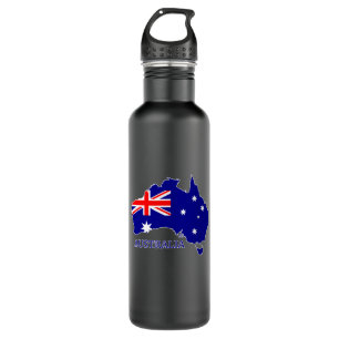Botella De Agua Viajes de mapas de bandera australiana
