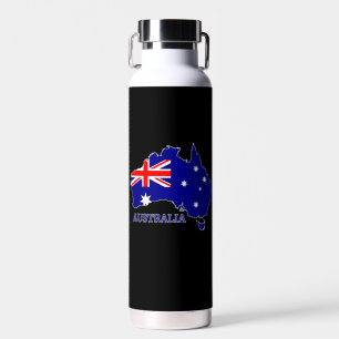 Botella De Agua Viajes de mapas de bandera australiana