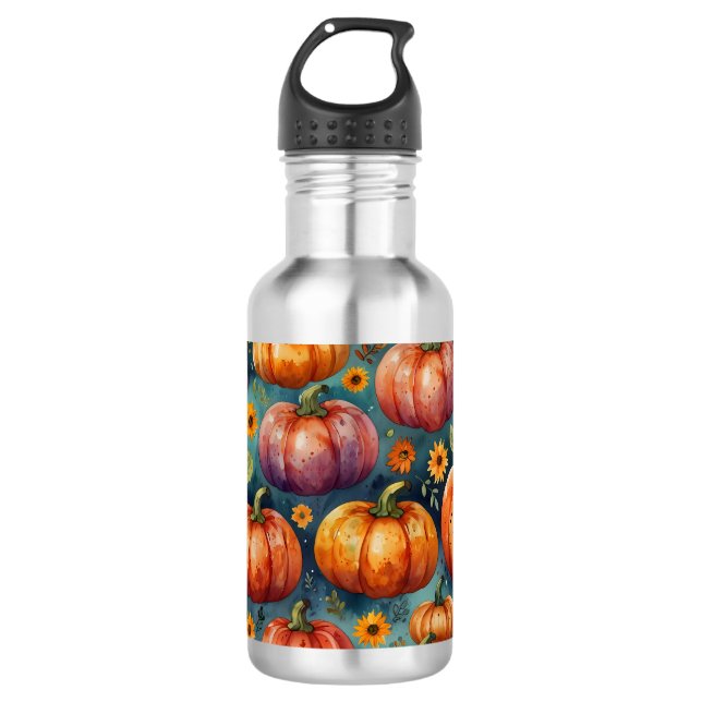 Botella De Agua Vibes de calabaza de Halloween (Anverso)