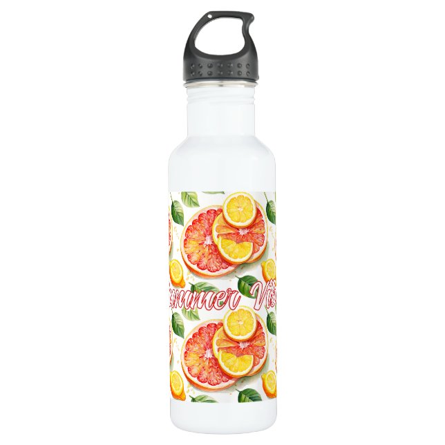 Botella De Agua Vibes de verano de pomelo y lémones (Anverso)