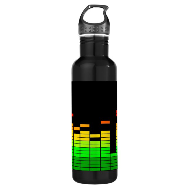 Botella De Agua Vibes ecualizadoras del ritmo de la música DJ (Anverso)