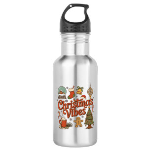Botella De Agua Vibraciones de Navidad Globo de Nieve Hombre de Je