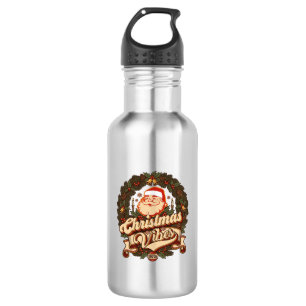 Botella De Agua Vibraciones de Navidad Santa Claus Corona Campanas