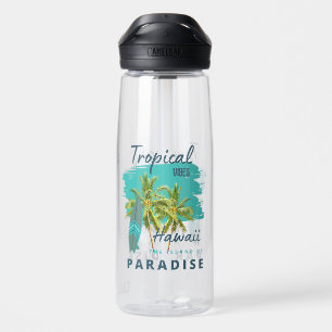 Botella De Agua Vibraciones Tropicales Hawái Isla del Paraíso