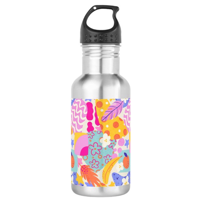 Botella De Agua Vibrante Maxi Patchwork (Anverso)